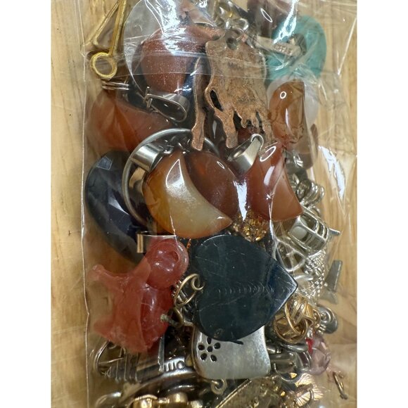 Charm & Small Pendant Lot With Silver Tone Toggle Bracelet For DIY Jewelry Craft - Picture 8 of 12